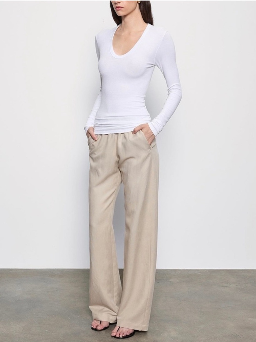 ENZA COSTA Twill Everywhere Pant in Stone Size Small
